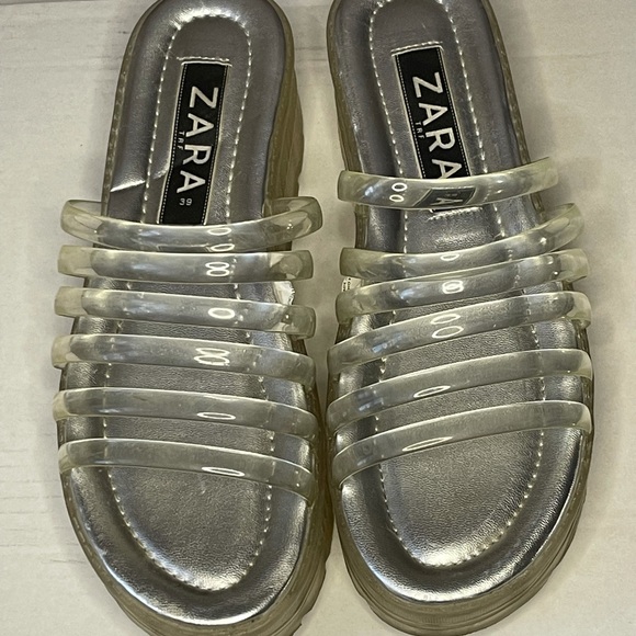 Zara Transparent Chunky Platform Sandals